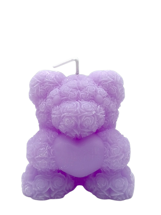 Vela Osito de Rosas con Corazón