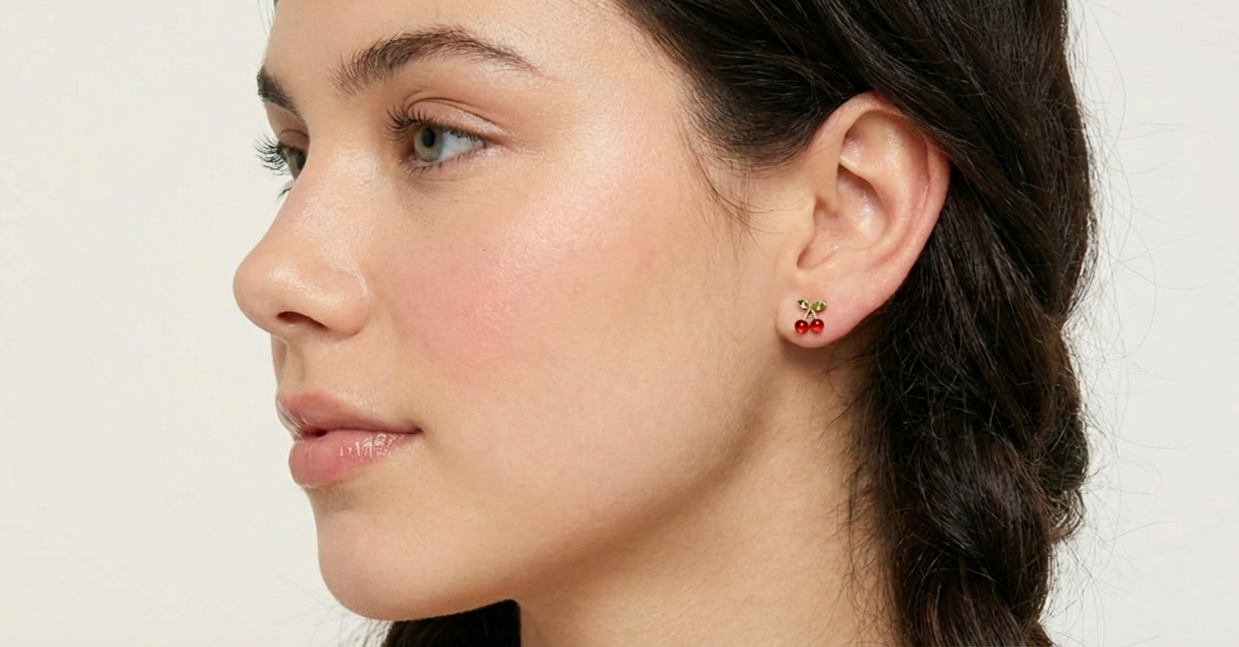 Aretes Forma de Cereza