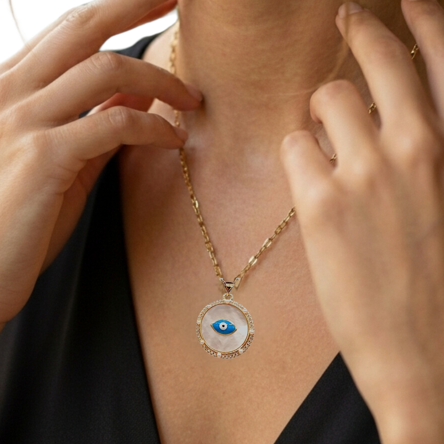 Collar Ojo turco y Nácar