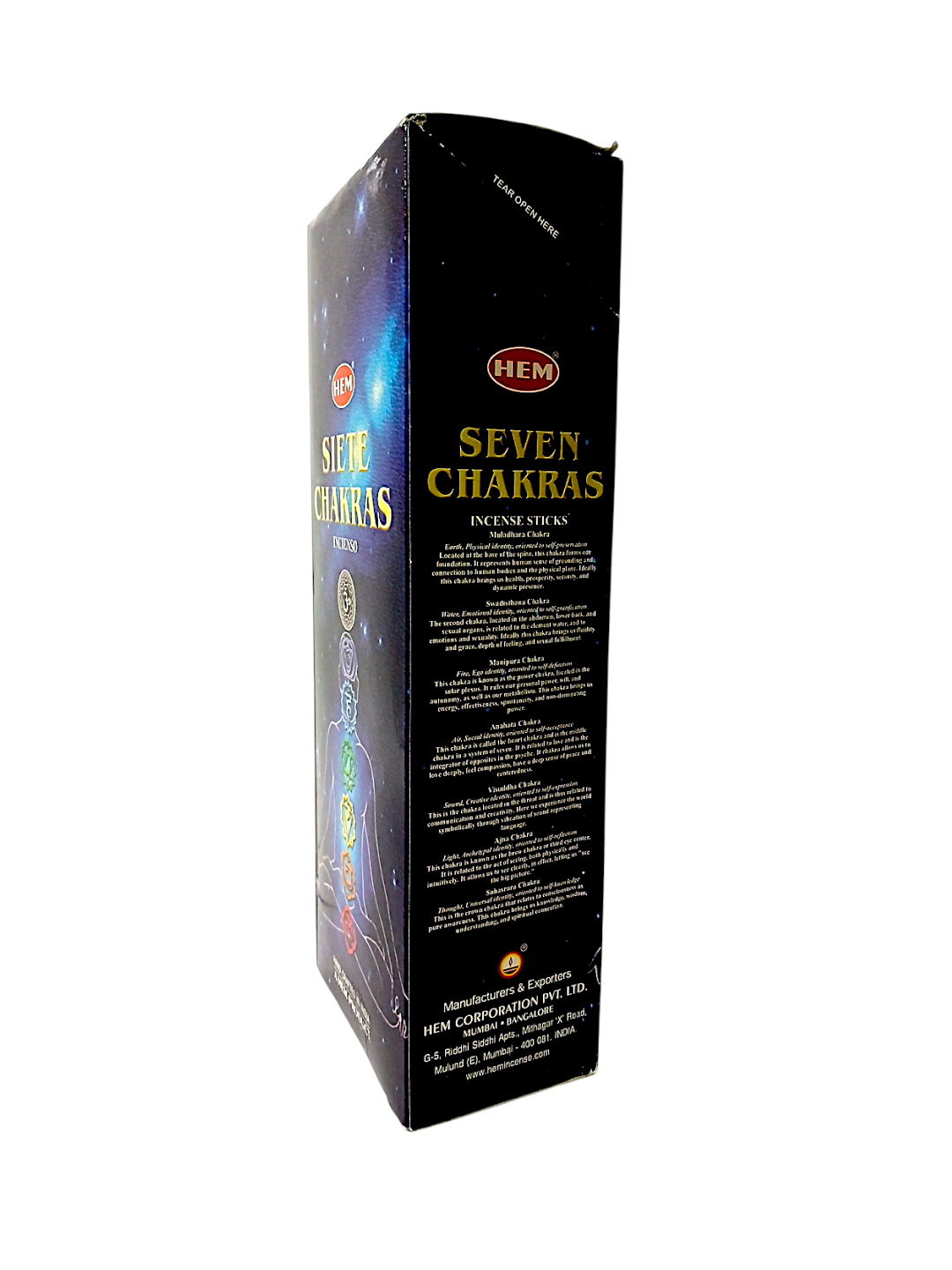 HEM - Incienso Hexagonal - Siete Chakras