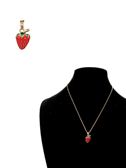 Collar de Fresita Esmaltada