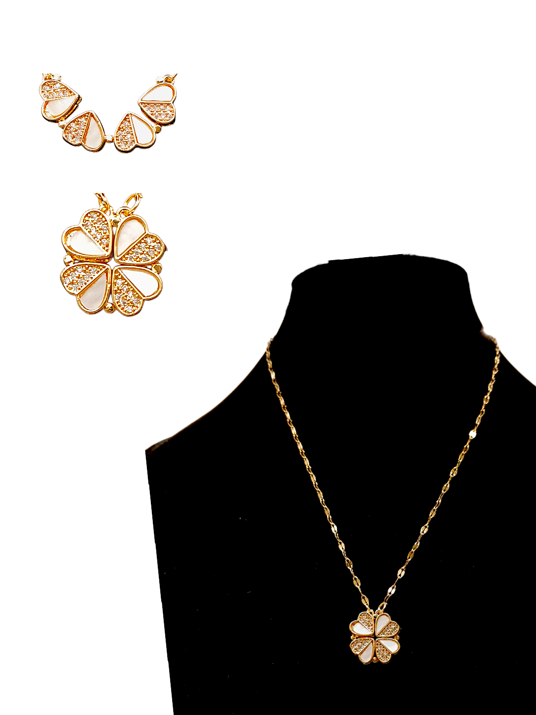 Collar Trébol de Corazones Convertible
