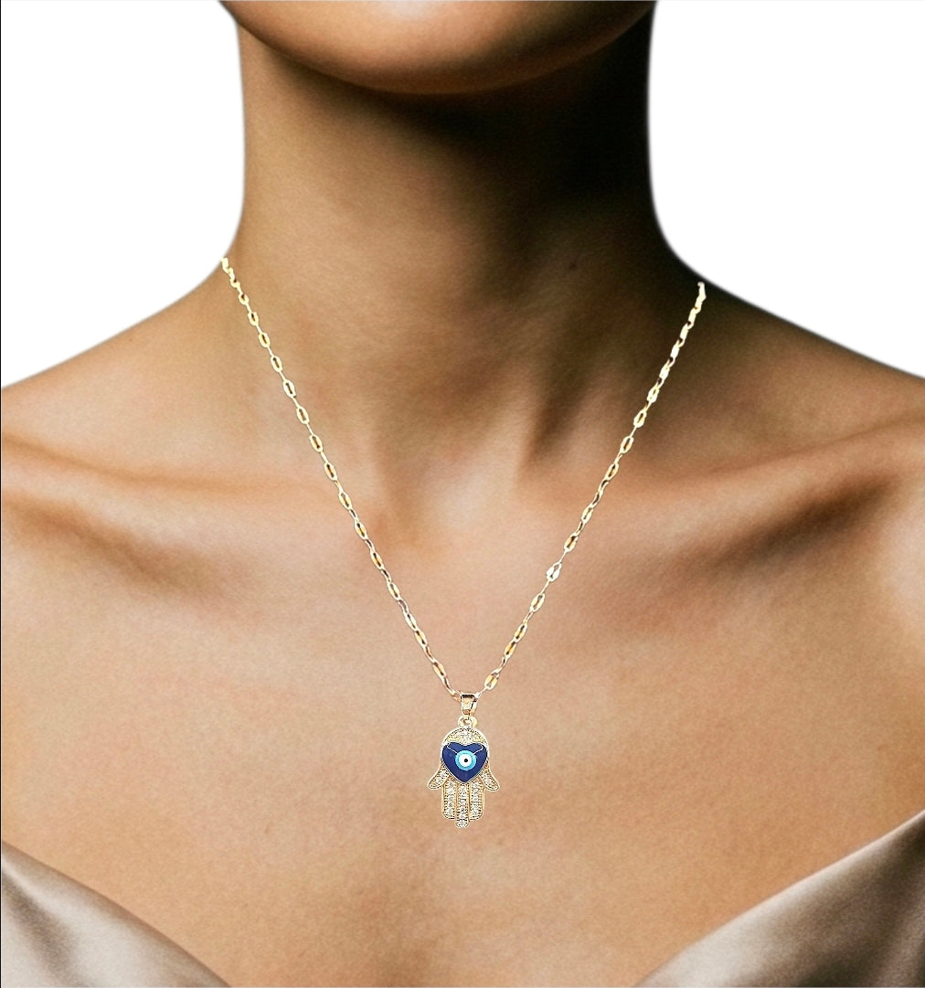 Collar Mano de Fátima Corazón