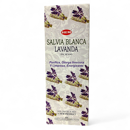 HEM - Incienso Hexagonal - Salvia Blanca Lavanda